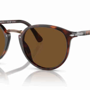 Persol 0PO3210S 24/57 Havana/Brown Oval Polarized Men's Sunglasses