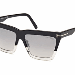 Tom Ford EDEN FT1110 05C Black/Crystal/Smoke Mirrored Square Women's Sunglasses