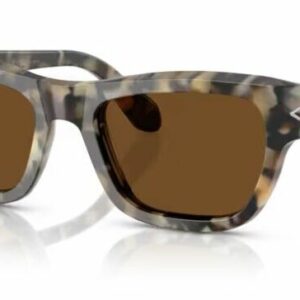 Persol 0PO0091S 107157 Brown tortoise/Brown Polariz Square 53mm Men's Sunglasses