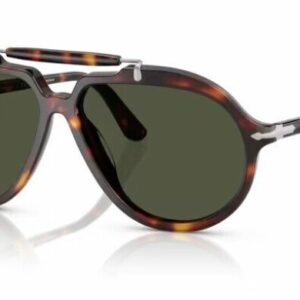 Persol 0PO0202S 24/31 Havana/ Green Soft Square Men's Sunglasses