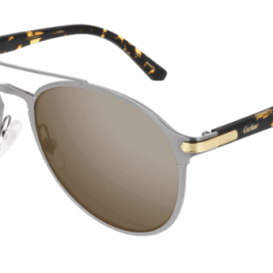 Cartier CT0212S-003 Gunmetal/Silver Round Metal Women's Sunglasses