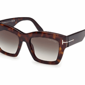 Tom Ford Luna FT1191 52B Dark Havana/Gradient Smoke Square Women's Sunglasses