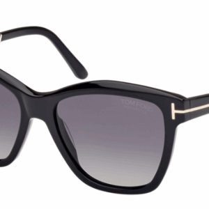 Tom Ford FT1087 Lucia 01D Shiny Black/Smoke Gradient Polarized Square Sunglasses