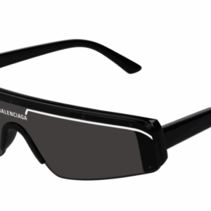 BALENCIAGA BB0003S 001 Rectangular Square Black Grey 99 mm Unisex Sunglasses