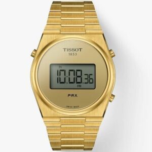 Tissot PRX Digital Golden Dial Round Stainless Steel Men's Watch T1374633302000