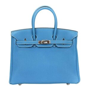 Hermes Birkin 25 Blue Jean Bag