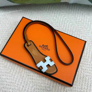 Bag charm HERMES Nano Oran light blue Epsom Leather
