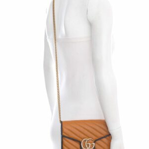 Gucci Brown Marmont Cross-Body Wallet on Chain