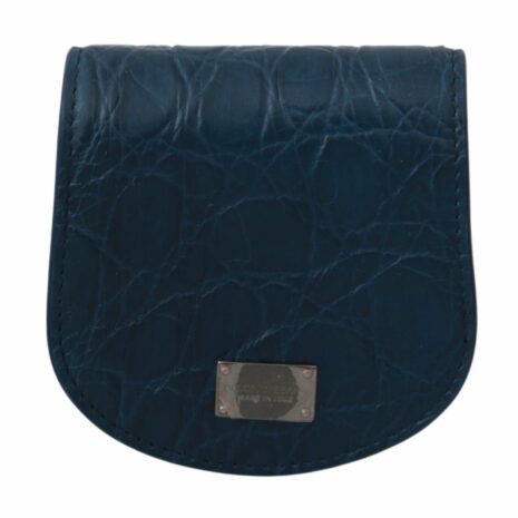 Dolce & Gabbana Crocodile Embossed Leather Coin Purse - Blue