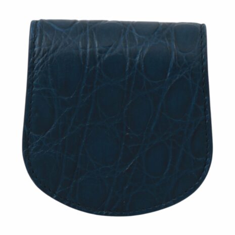 Dolce & Gabbana Crocodile Embossed Leather Coin Purse - Blue