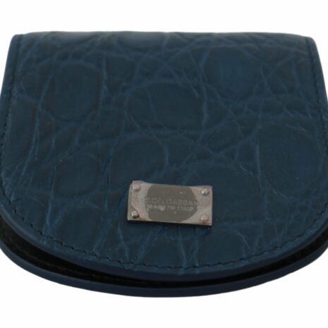 Dolce & Gabbana Crocodile Embossed Leather Coin Purse - Blue