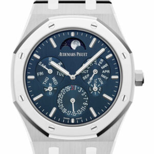 Audemars Piguet Royal Oak 41 Perpetual Calendar Ultra-Thin Titanium Blue Dial Platinum Bezel Titanium Watch 26586IP.OO.1240IP.01