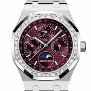 Audemars Piguet Royal Oak Purple Dial White Gold Diamond Bezel Watch 26598BC.ZZ.1220BC.01