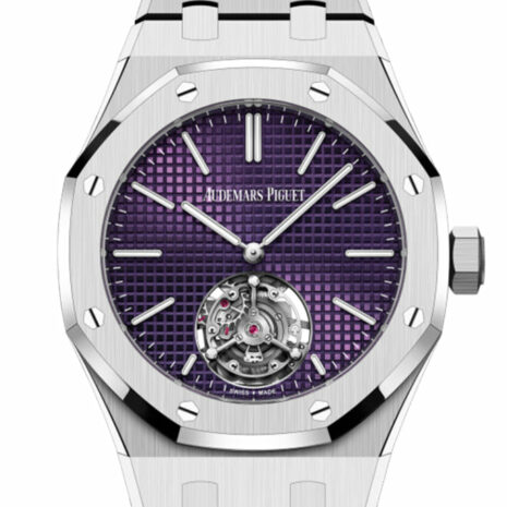 Audemars Piguet Royal Oak Plum Dial Flying Tourbillion Extra-Thin (RD#3) Stainless Steel Watch 26660ST.OO.1356ST.02