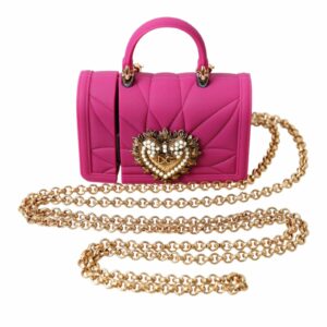 Dolce & Gabbana Sicily Mini Bag in Fuchsia ONE SIZE Gold And Pink