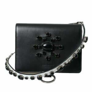 Dolce & Gabbana Sicily Small Chain Wallet in Black ONE SIZE Black And White