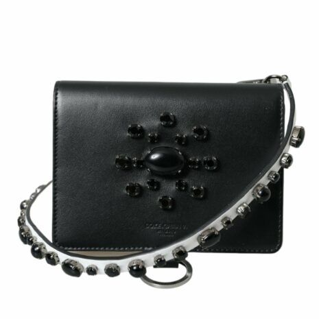 Dolce & Gabbana Sicily Small Chain Wallet in Black ONE SIZE Black And White