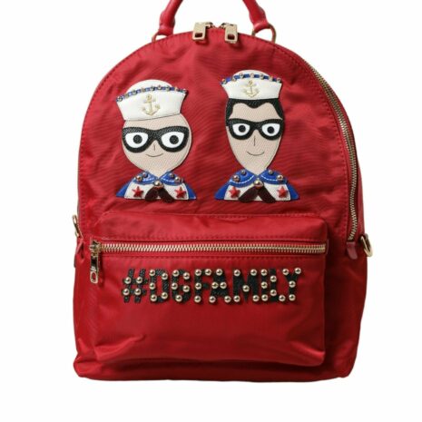 Dolce & Gabbana DG Family Nylon Backpack in Red ONE SIZE Red