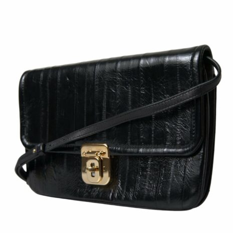 Dolce & Gabbana Eelskin Leather Shoulder Document Bag