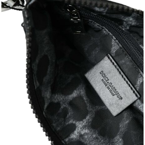 Dolce & Gabbana Black Nylon Keychain with Carabiner Clip