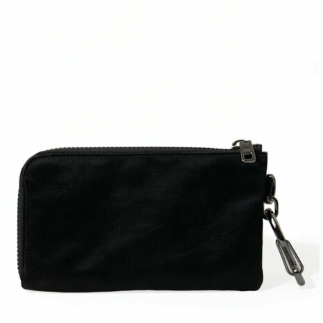 Dolce & Gabbana Black Nylon Keychain with Carabiner Clip