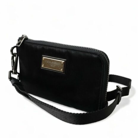 Dolce & Gabbana Black Nylon Clutch Bag with Detachable Strap