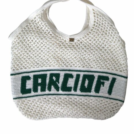 Dolce & Gabbana Sicily Carciofi Crochet Tote Bag ONE SIZE White