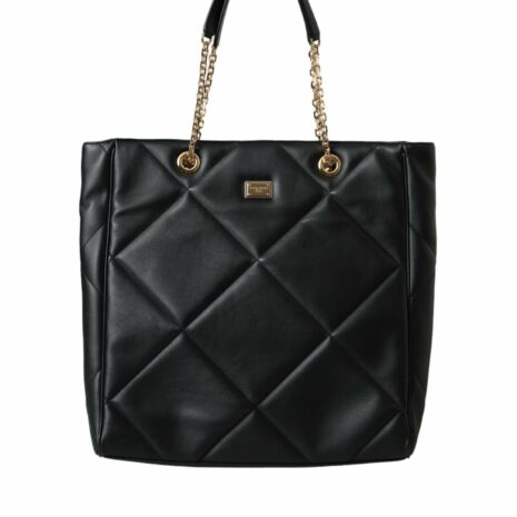 Dolce & Gabbana Sicily Quilted Leather Tote Bag ONE SIZE Black