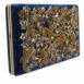 Dolce & Gabbana Blue Velvet Embellished Clutch Bag Women's Embroidered Beadwork Evening Clutch Luxury Beaded Clutch Bag Navy Blue Velvet