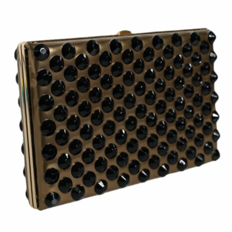 Dolce & Gabbana Crystal Bifold Clutch with Black Leather Lining