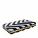 Dolce & Gabbana Black/White Sequin Chevron Clutch Women's Chevron Sequin Evening Clutch Kiss-lock Sequin Clutch Bag