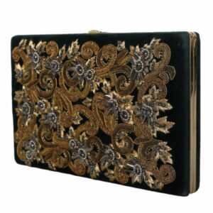 Dolce & Gabbana Floral Embroidered Velvet Clutch