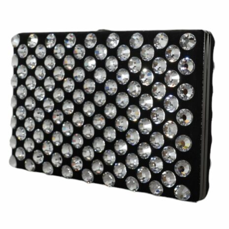 Dolce & Gabbana Crystal Embellished Velvet Clutch Black
