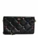 Dolce & Gabbana Leather Crystal Embellished Logo Shoulder Bag ONE SIZE Black