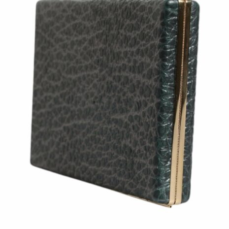 Dolce & Gabbana Rectangular Clutch Green Leather Women Black Clutch Bags
