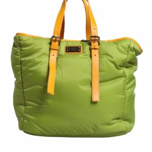 Dolce & Gabbana Nylon Padded Logo Plaque Tote Crossbody Bag ONE SIZE Green