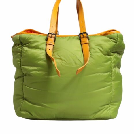 Dolce & Gabbana Nylon Padded Logo Plaque Tote Crossbody Bag