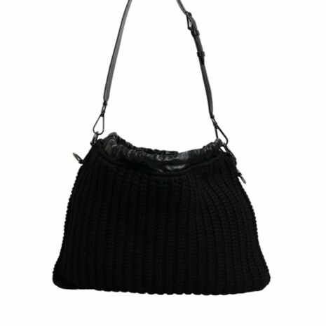 Dolce & Gabbana Knitted Shoulder Bag Casual Style Women Black