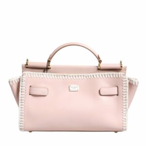 Dolce & Gabbana Sicily Crochet Trim Satchel Women Pink Crossbody Bags ONE SIZE Pink