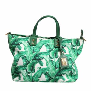 Dolce & Gabbana Banana Leaf Print Tote Women Green Tote Bags ONE SIZE Green