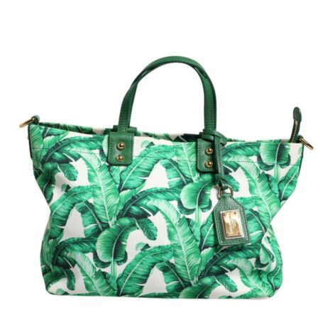 Dolce & Gabbana Banana Leaf Print Tote Women Green Tote Bags