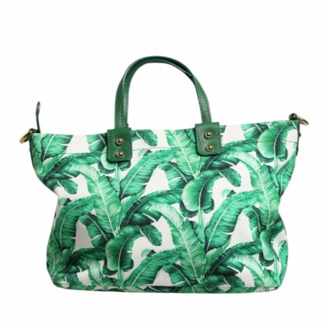Dolce & Gabbana Banana Leaf Print Tote Women Green Tote Bags