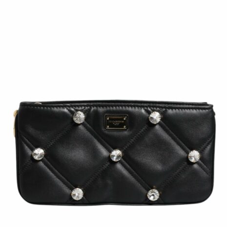 Dolce & Gabbana CrystalEmbellished Quilted Shoulder Bag Women Black