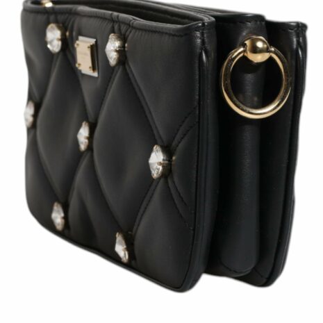 Dolce & Gabbana CrystalEmbellished Quilted Shoulder Bag Women Black