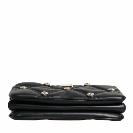 Dolce & Gabbana CrystalEmbellished Quilted Shoulder Bag Women Black