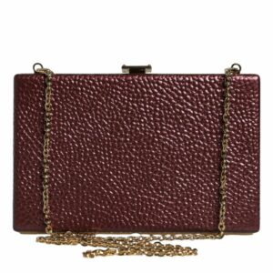 Dolce & Gabbana Metallic Clutch Bag Chain Strap ONE SIZE Maroon