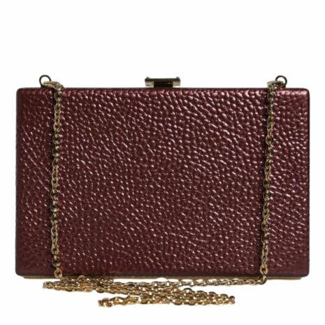 Dolce & Gabbana Metallic Clutch Bag Chain Strap ONE SIZE Maroon