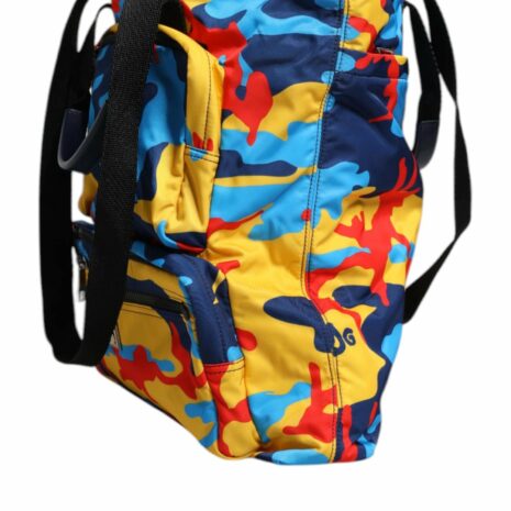 Dolce & Gabbana Camouflage Nylon Shopping Tote Bag with Silver Hardware