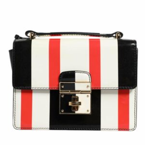 Dolce & Gabbana Striped Patent Leather Crossbody Women Multicolor Crossbody Bags ONE SIZE Multicolor