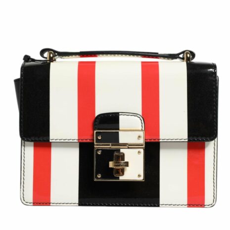 Dolce & Gabbana Striped Patent Leather Crossbody Women Multicolor Crossbody Bags ONE SIZE Multicolor